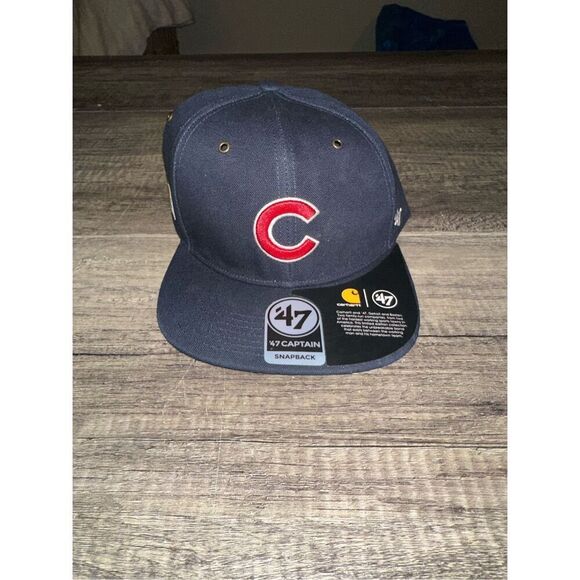 47 Brand X Carhartt Chicago Cubs Captain Snapback Hat Carhartt Navy NWT - Picture 1 of 6